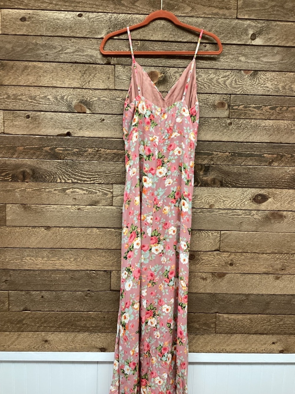 Lulus Everlasting Bliss Blush Floral Maxi Dress Size L - Picture 7 of 8